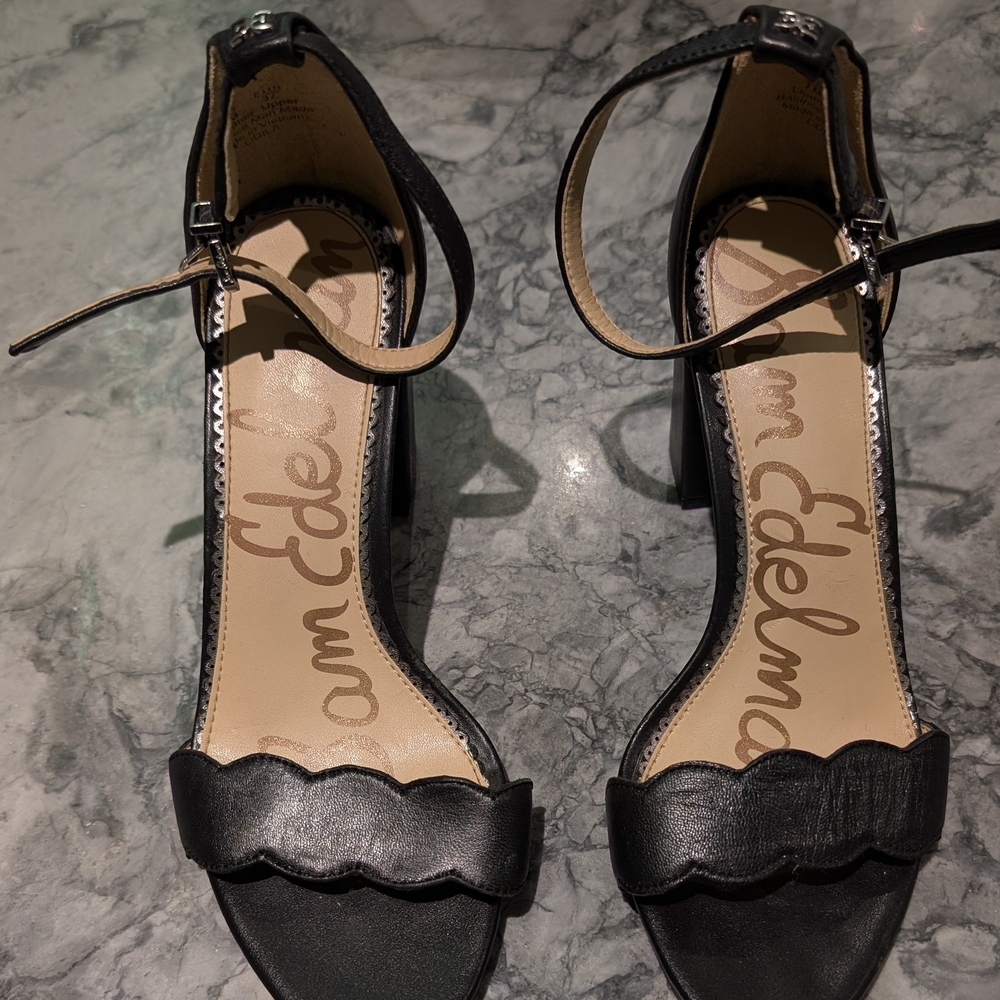 Sam Edelman Black Ankle Strap Heels Size 7